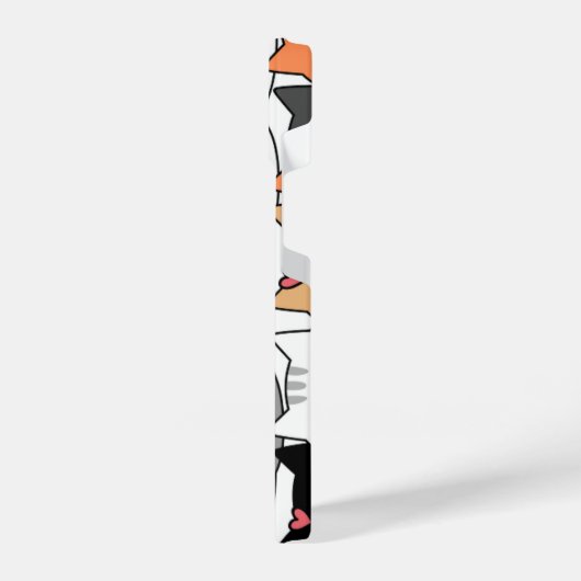 Cute Kawaii Cat Faces Pattern iPhone Hoesje (Linkerkant)