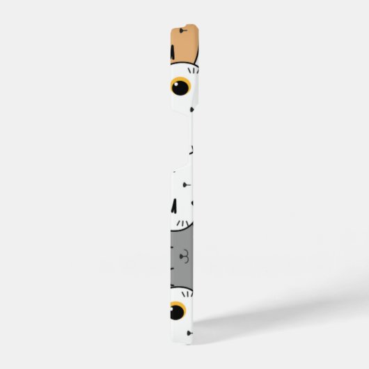 Cute Kawaii Cat Faces Pattern  iPhone Hoesje (Rechterkant)