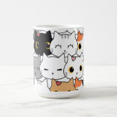 Cute Kawaii Cat Faces Pattern  Koffiemok (Center)