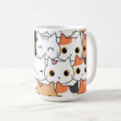 Cute Kawaii Cat Faces Pattern  Koffiemok (Voorkant rechts)