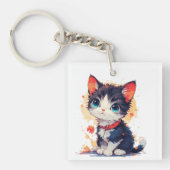 Cute Kawaii Cat for Cat Lovers Sleutelhanger (voorkant)
