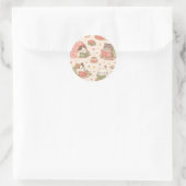 Cute Kawaii Cat Heart Book Pattern Ronde Sticker (Tas)