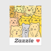 Cute Kawaii Cat Illustration Stickers (Vel)