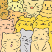 Cute Kawaii Cat Illustration Stickers (Voorkant)