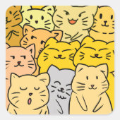 Cute Kawaii Cat Illustration Stickers (Voorkant)