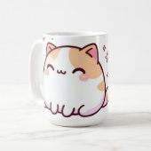 Cute kawaii cat koffiemok (Voorkant links)