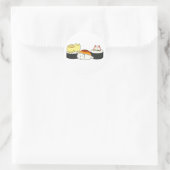 Cute Kawaii Cat-lifornia Sushi Roll Ronde Sticker (Tas)
