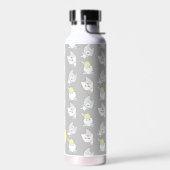 Cute Kawaii Cat Pattern Gray Yellow Monogram Waterfles (Links)