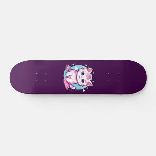 Cute Kawaii Cat Persoonlijk Skateboard (Horizontaal)