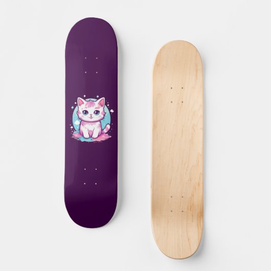 Cute Kawaii Cat Persoonlijk Skateboard (Voorkant)
