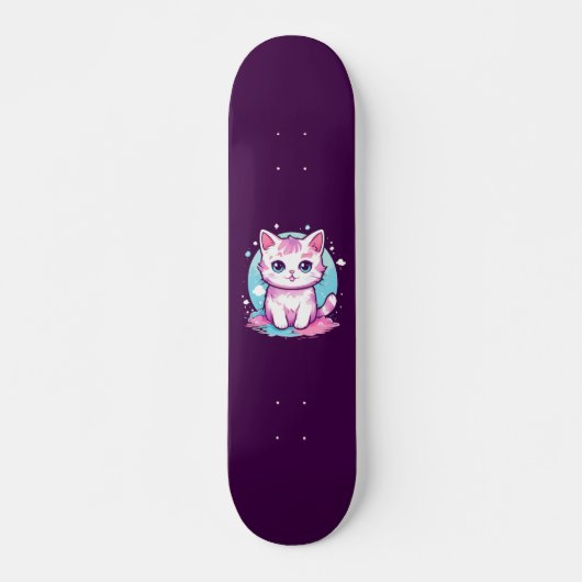 Cute Kawaii Cat Persoonlijk Skateboard (Voorkant)