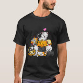 Cute Kawaii Cat Pile Cartoon Design T-shirt (Voorkant)