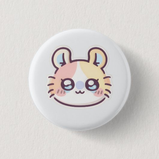 Cute Kawaii Cat Pin – Adorable Kitty Button Badge (Voorkant)