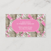 Cute Kawaii Cat Sitter Pink Visitekaartje (Achterkant)