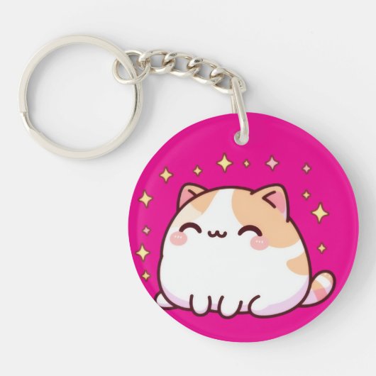 Cute kawaii cat sleutelhanger (Voorkant)