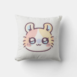 Cute Kawaii Cat Throw Pillow – Adorable Kitty  Kussen