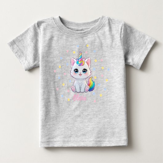 Cute Kawaii Caticorn Baby T-shirt  (Voorkant)