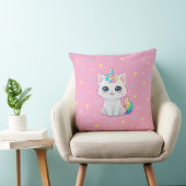 Cute Kawaii Caticorn Throw Pillow Kussen (Stoel)