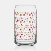 Cute Kawaii Cats and Hearts Pattern Blikvorm Glas (Achterkant)