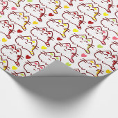 Cute Kawaii Cats and Hearts Pattern Cadeaupapier (Hoek)