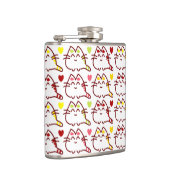 Cute Kawaii Cats and Hearts Pattern Heupfles (Rechts)