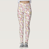 Cute Kawaii Cats and Hearts Pattern Leggings (Voorkant)
