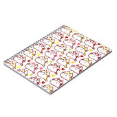 Cute Kawaii Cats and Hearts Pattern Notitieboek (Linkerzijde)
