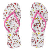 Cute Kawaii Cats and Hearts Pattern Teenslippers (Voetbed)