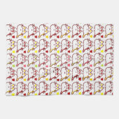 Cute Kawaii Cats and Hearts Pattern Theedoek (Horizontaal)