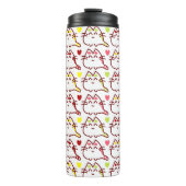 Cute Kawaii Cats and Hearts Pattern Thermosbeker (Voorkant)