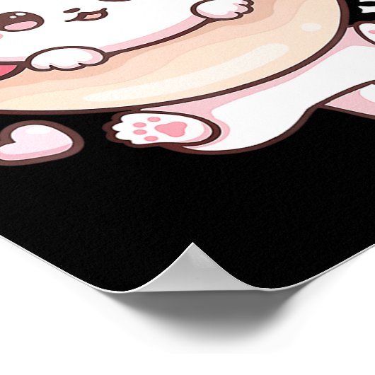 Cute Kawaii Cats Donut Anime Lover Otaku Fun Cats Poster (Hoek)