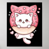 Cute Kawaii Cats Donut Anime Lover Otaku Fun Cats Poster (Voorkant)
