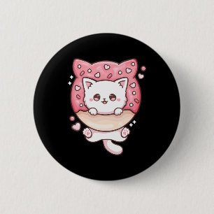 Cute Kawaii Cats Donut Anime Lover Otaku Fun Cats Ronde Button 5,7 Cm
