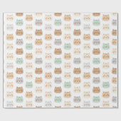 Cute Kawaii Cats Hand-Drawn Illustrations Pastel  Cadeaupapier (Vlak)