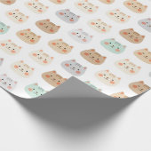 Cute Kawaii Cats Hand-Drawn Illustrations Pastel  Cadeaupapier (Hoek)