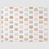 Cute Kawaii Cats Hand-Drawn Illustrations Pastel  Tissuepapier (Voorkant)