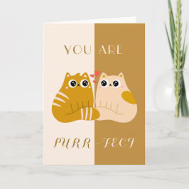 Cute Kawaii Cats in Love Valentijnsdag Pun Cream Kaart
