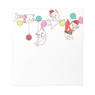Cute Kawaii Cats Kittens Kerstmis Notitieblok