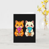 Cute Kawaii Cats Neko 67 Drip Meme Funny Six Seven Kaart (Gele Bloem)