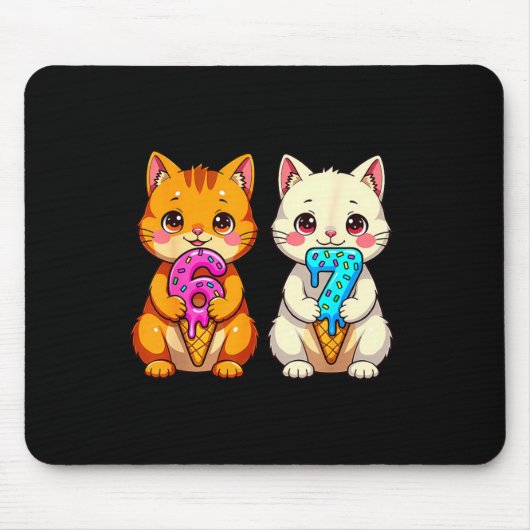 Cute Kawaii Cats Neko 67 Drip Meme Funny Six Seven Muismat (Voorkant)