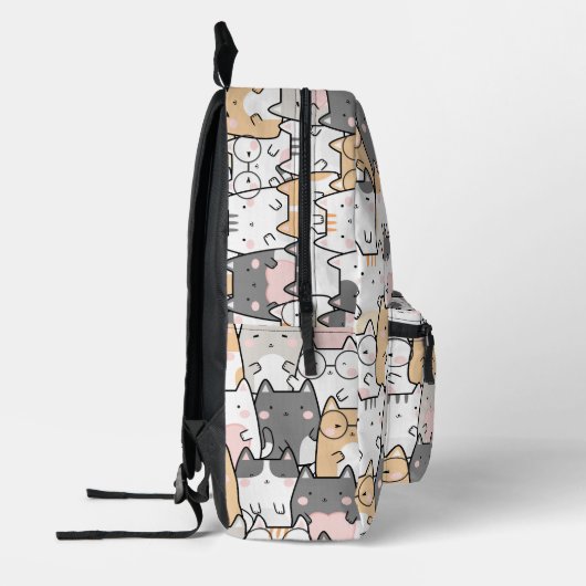 Cute Kawaii Cats Pattern Bedrukte Rugzak (Links)