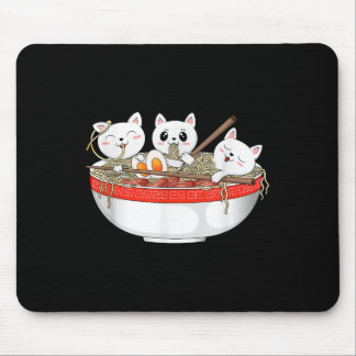Cute Kawaii Cats Ramen Noodles Anime Japanse kat Muismat