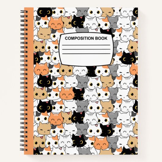 Cute Kawaii cats Spiral Composition Notitieboek (Voorkant)