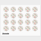 Cute Kawaii Cats Tropical Watermelon Bedankt Ronde Sticker (Vel)