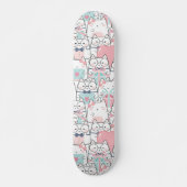 Cute Kawaii Cats with Hearts Persoonlijk Skateboard (Voorkant)