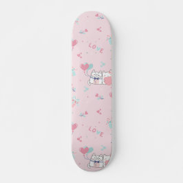 Cute Kawaii Cats with Hearts Persoonlijk Skateboard