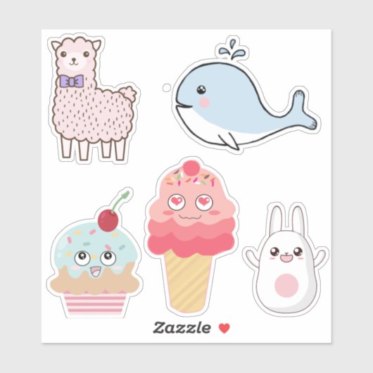 Cute Kawaii Characters Sticker (Vel)
