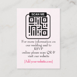 Cute Kawaii Cherry Couple Pink & Red Wedding  Informatiekaartje