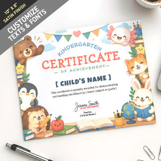 Cute Kawaii Chibi Dieren Klas Aangepaste Kinderen Foto Afdruk