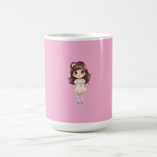 Cute Kawaii Chibi Girl Mug Koffiemok (Center)